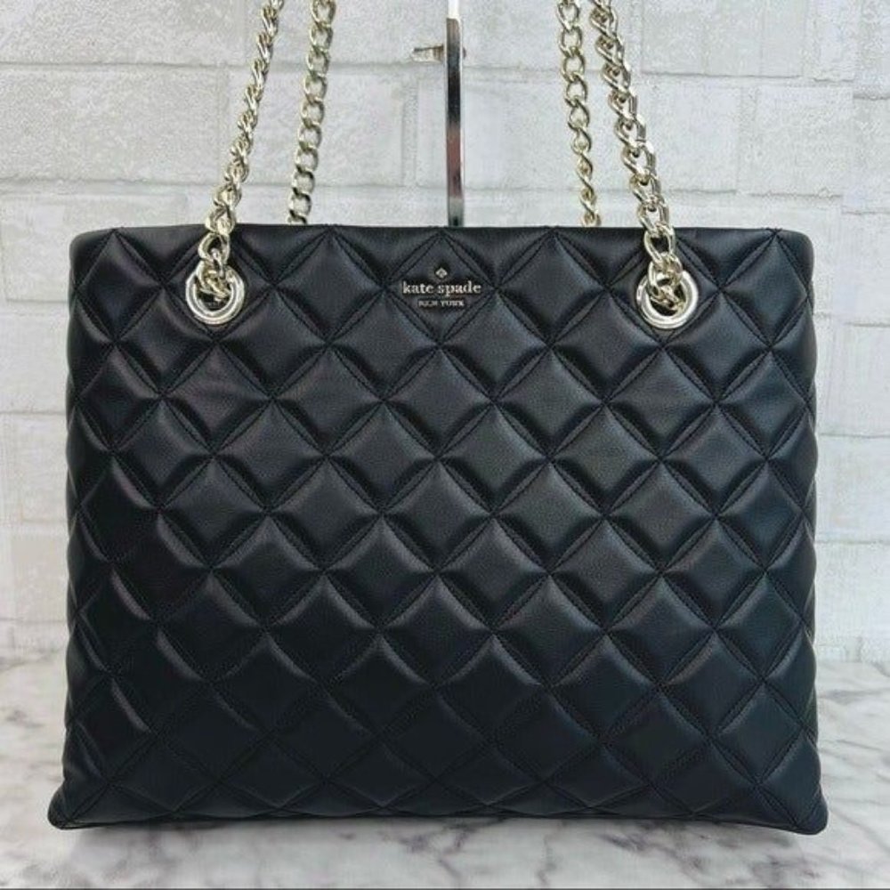 Kate Spade Natalia Quilted Smooth Leather Tote Shoulder Bag - Picture 2 of 12